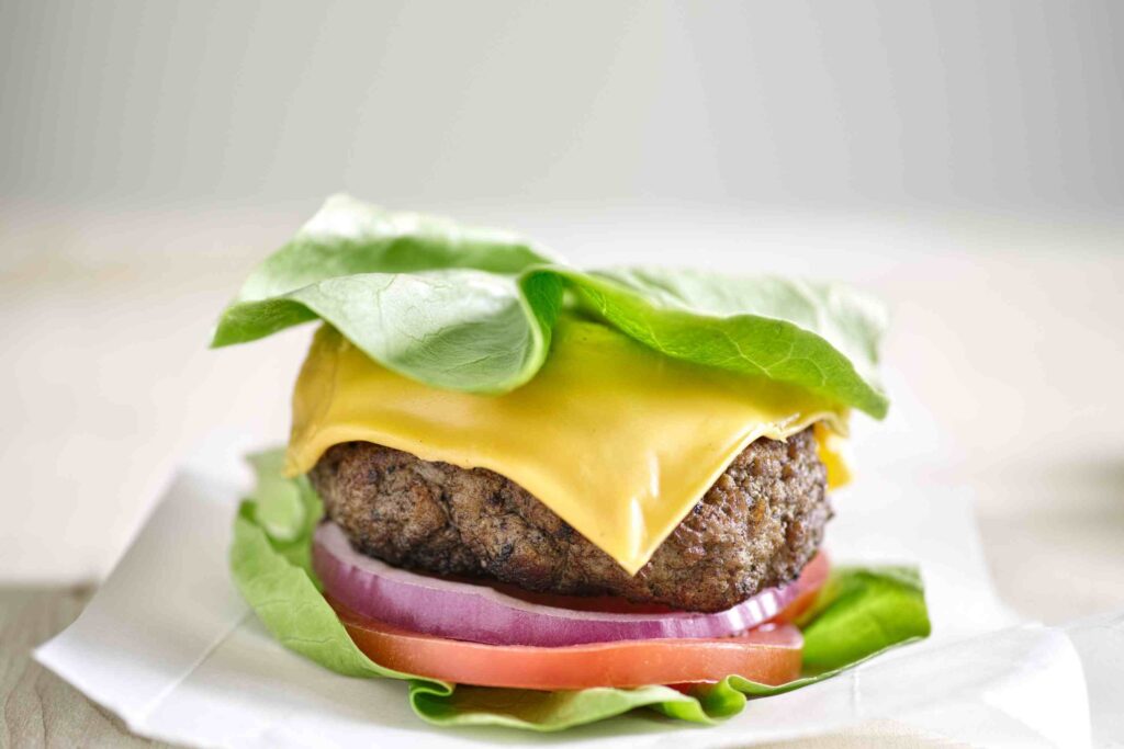 picture of bun-less burger for recipe